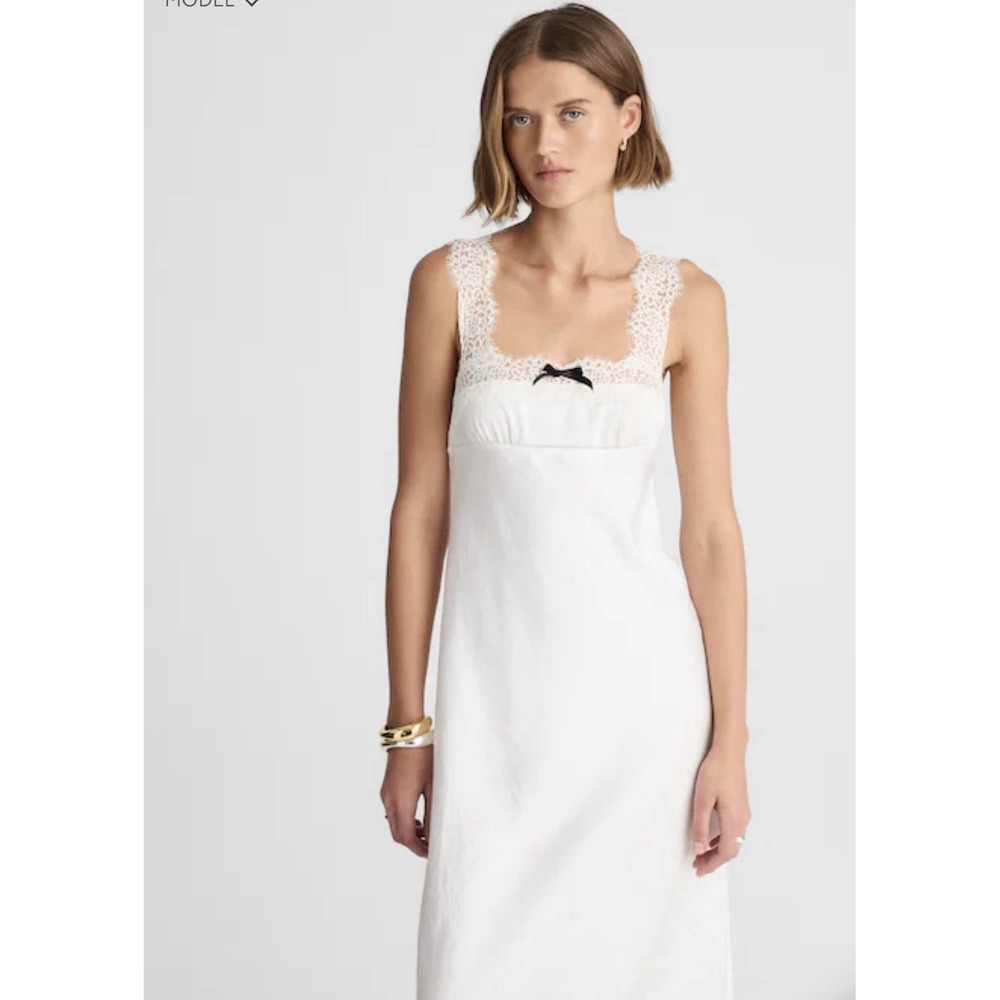 J CREW SIZE 0 Alexa Chung for Madewell Courtney Satin Slip Dress NY879